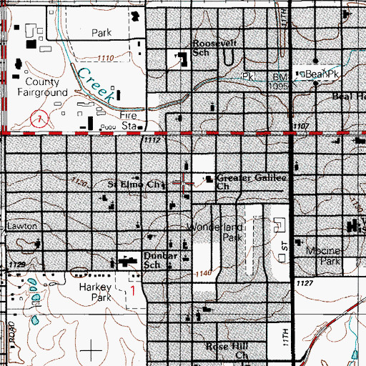 Topographic Map of New Hope Church of God-Christ, OK