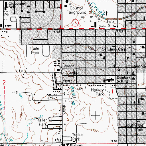 Topographic Map of New Zion Baptist Church, OK