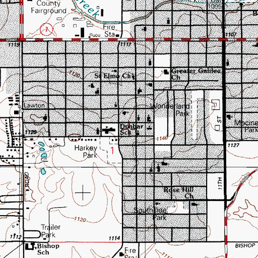 Topographic Map of Open Door Church of God-Christ, OK