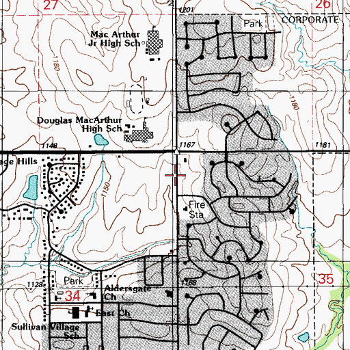 Topographic Map of Trinity Assembly of God Church, OK