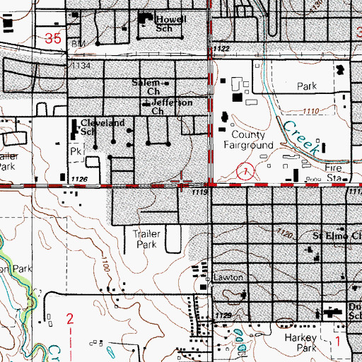 Topographic Map of Un Neuvo Amanecer Con Cristo Church, OK