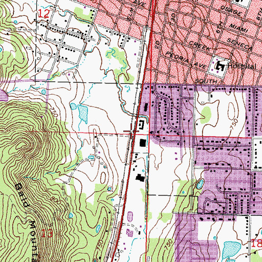 Topographic Map of Church of Christ, OK