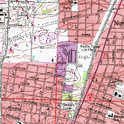 Topographic Map of The Church of Jesus Christ of Latter Day Saints, OK