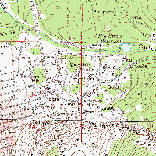 Topographic Map of Fryer Hill, CO