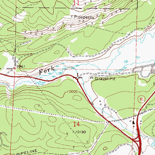 Topographic Map of Evans Gulch, CO