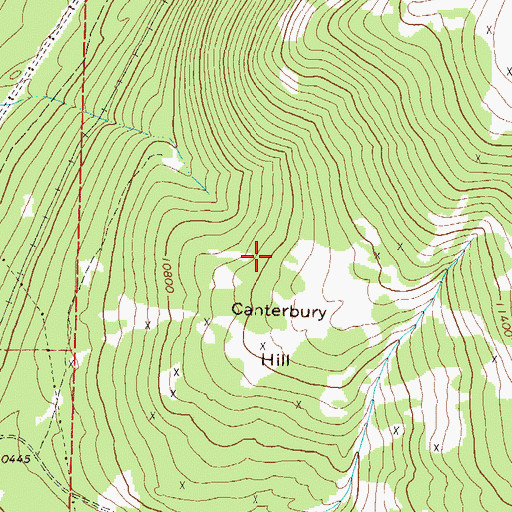 Topographic Map of Canterbury Hill, CO
