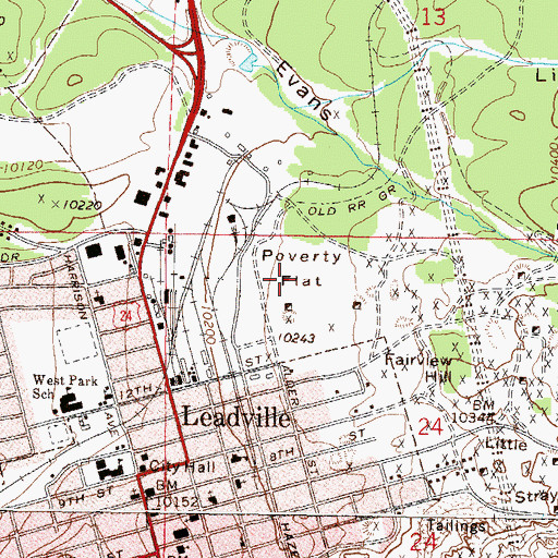 Topographic Map of Poverty Flat, CO