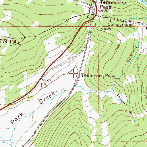 Topographic Map of Tennessee Pass, CO