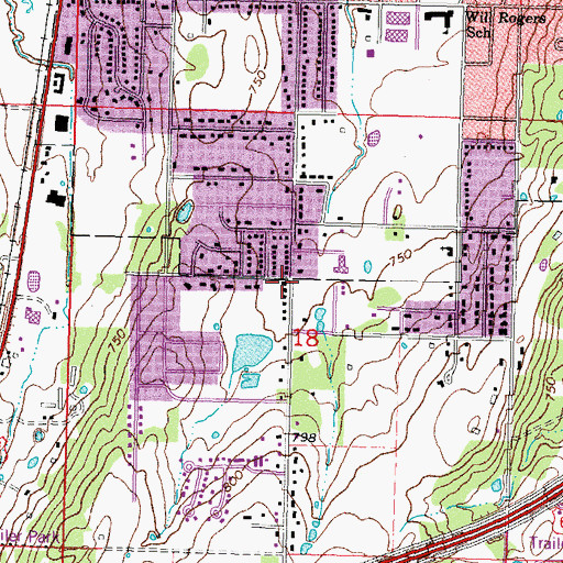Topographic Map of First Assembly of God Church, OK