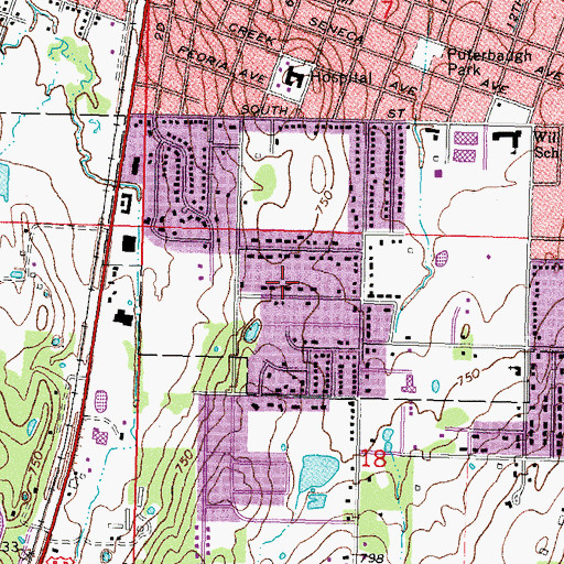 Topographic Map of Mount Triumph Baptist Church, OK