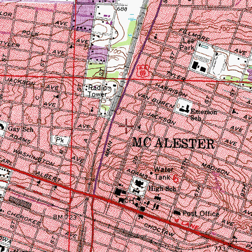 Topographic Map of New Life Assembly of Faith Church, OK