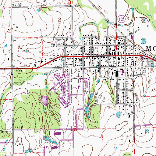 Topographic Map of Church of Christ, OK