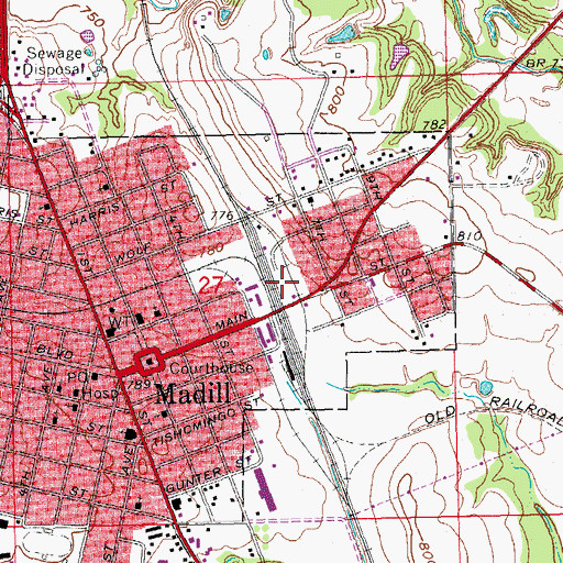 Topographic Map of Grace Baptist Church, OK