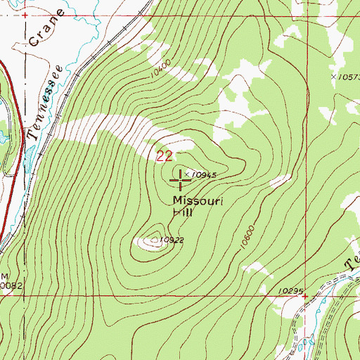 Topographic Map of Missouri Hill, CO