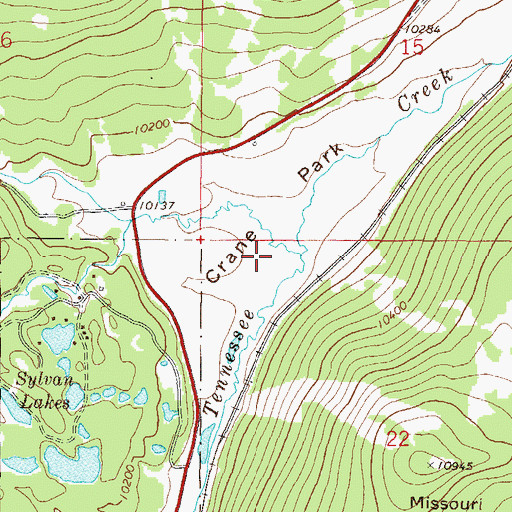 Topographic Map of Crane Park, CO