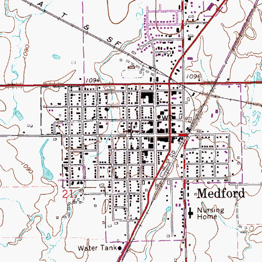 Topographic Map of Saint Marys Parish Hall, OK
