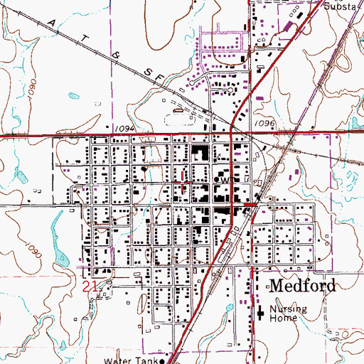 Topographic Map of United Methodist Church, OK