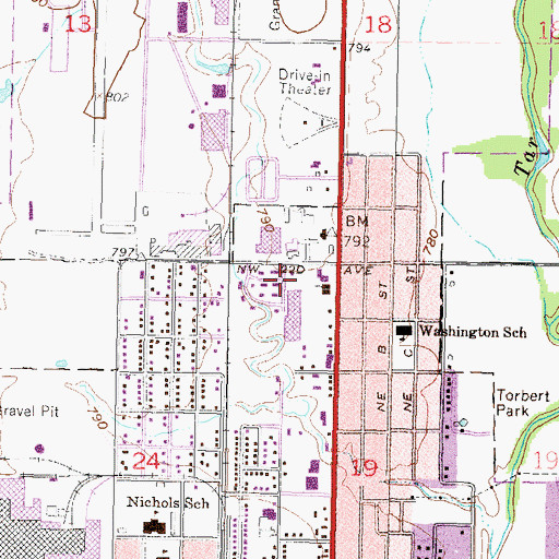 Topographic Map of Christian Church Bethany, OK