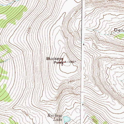 Topographic Map of Buckeye Peak, CO