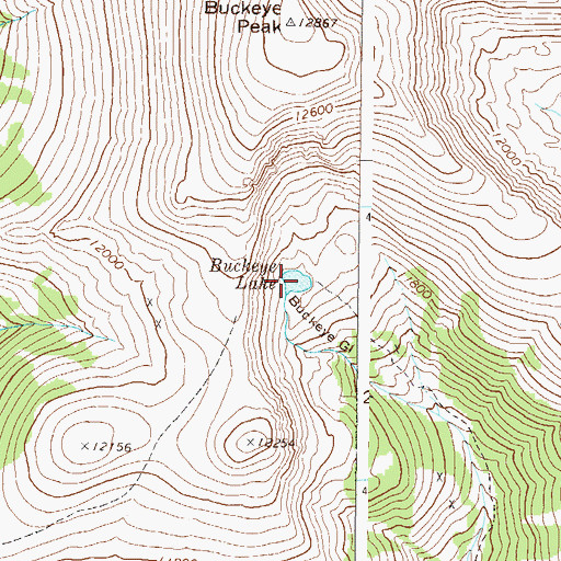 Topographic Map of Buckeye Lake, CO