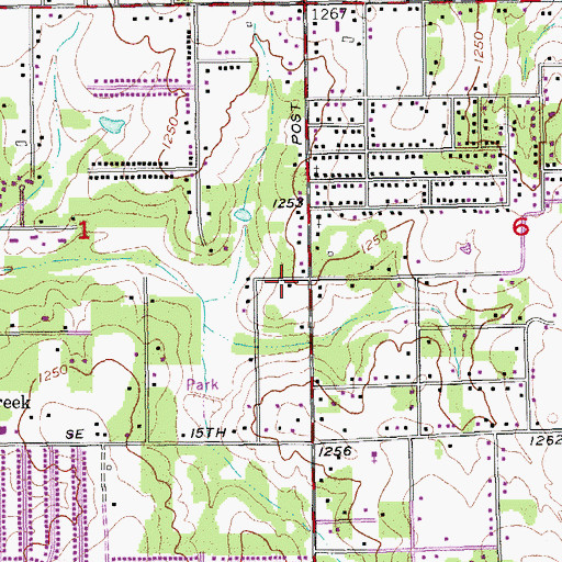 Topographic Map of Alethia Temple, OK