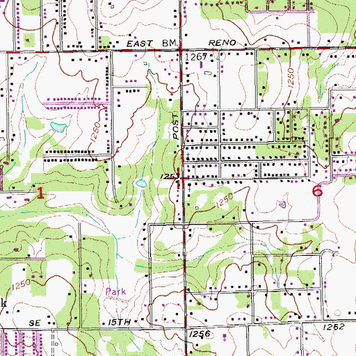 Topographic Map of Christ Life Church of God, OK