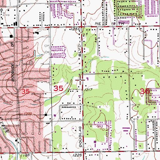 Topographic Map of Highland Park Missionary Baptist Church, OK