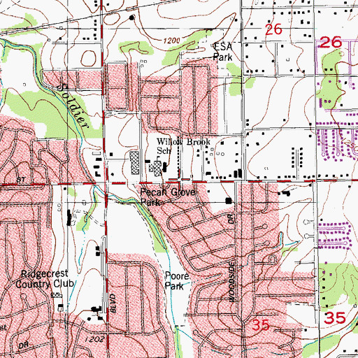 Topographic Map of Mid-Del African Methodist Episcopal Church, OK