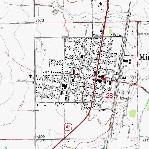 Topographic Map of Church of Christ, OK