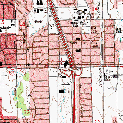 Topographic Map of Church of Christ-Moore Central, OK