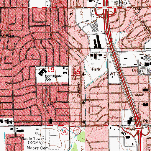 Topographic Map of Covenant Life Assembly Church, OK