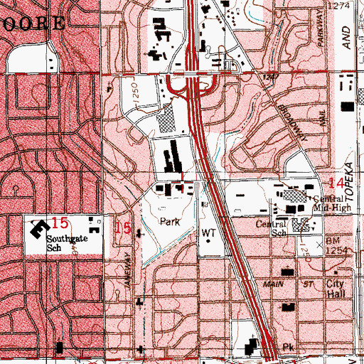 Topographic Map of Daystar Community Church, OK