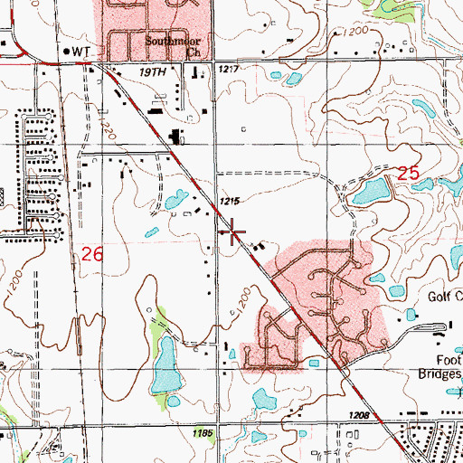 Topographic Map of Moore Baptist Temple, OK
