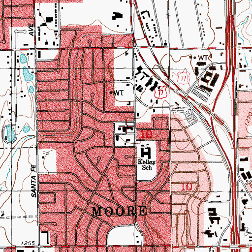 Topographic Map of Regency Park Baptist Church, OK