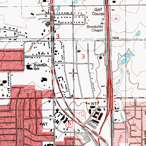 Topographic Map of Sharon Baptist Church, OK