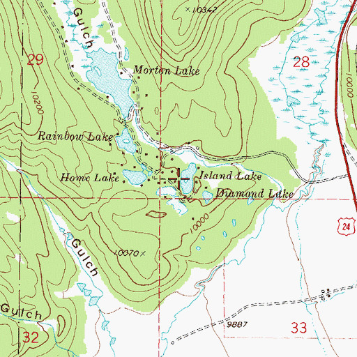 Topographic Map of Island Lake, CO