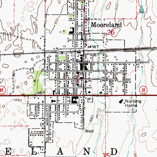 Topographic Map of Assembly of God Church, OK