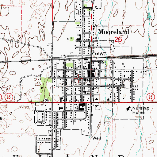 Topographic Map of United Methodist Church, OK