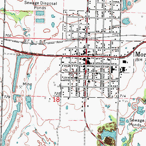 Topographic Map of First Baptist Church, OK