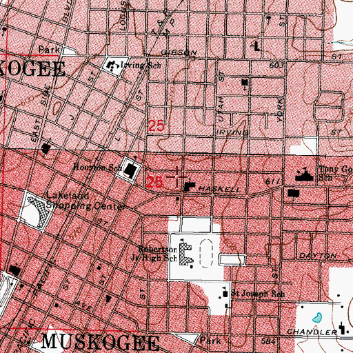Topographic Map of Bethany Presbyterian Church, OK