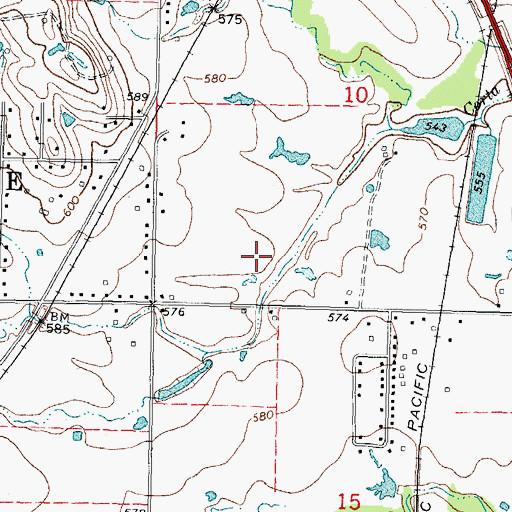 Topographic Map of Central Missionary Baptist Church, OK