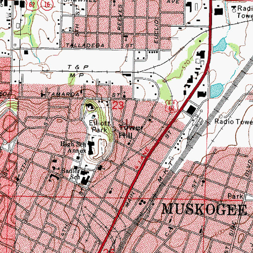 Topographic Map of Faith Mission Church, OK