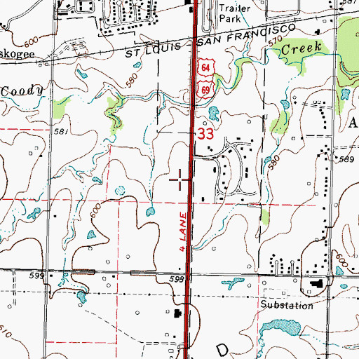 Topographic Map of Evangel Assembly of God Church, OK