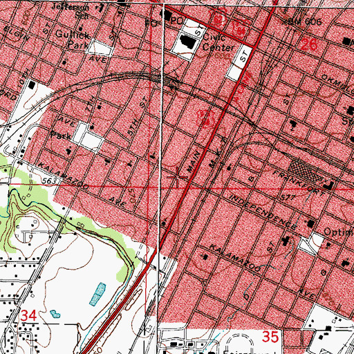Topographic Map of Evangelist Temple Baptist Church, OK