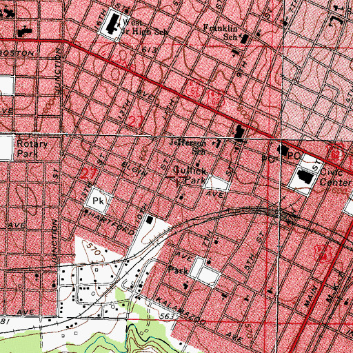 Topographic Map of First Indian Baptist Church, OK