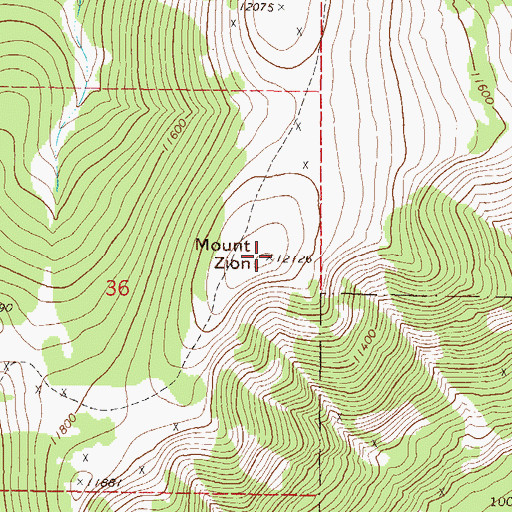 Topographic Map of Mount Zion, CO
