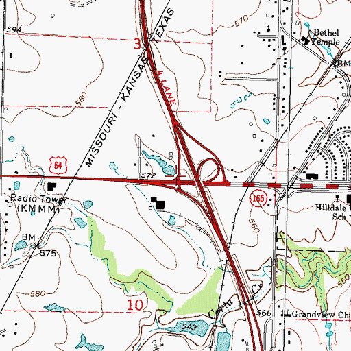 Topographic Map of Grace Cathedral Pentecostal Church, OK