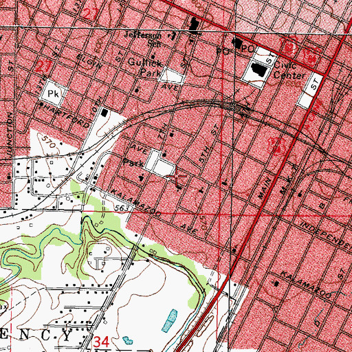 Topographic Map of Goodwill Church of God, OK
