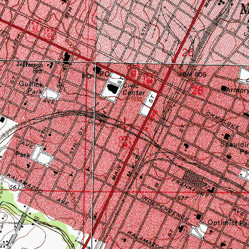 Topographic Map of Gospel Rescue Mission, OK