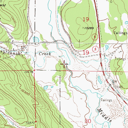 Topographic Map of Pennsylvania Creek, CO
